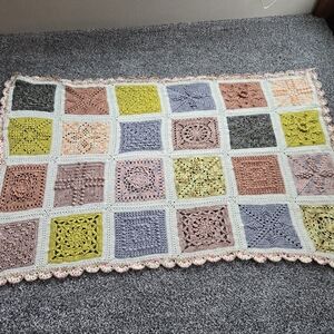 Handcrafted Rectangle Granny Square Crochet Blanket Throw Yorkshire Crochet